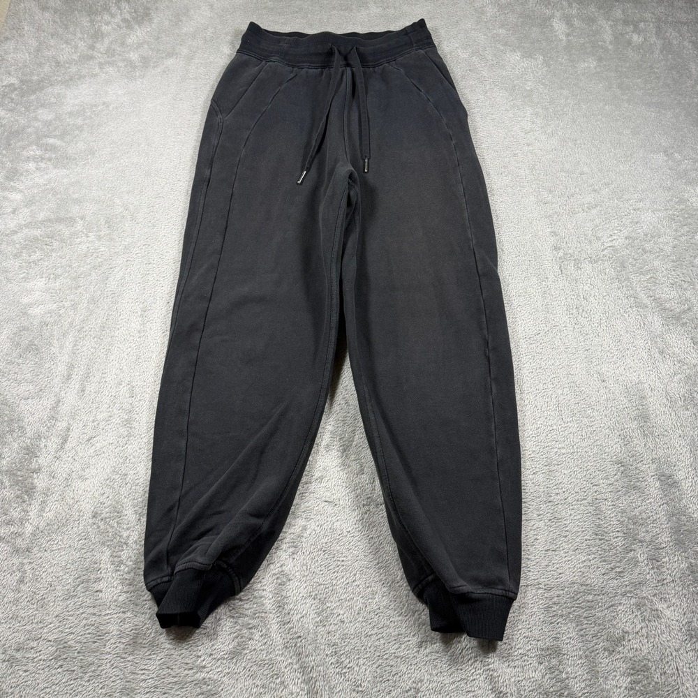 Lululemon Scuba Jogger 25" Women 2 Black Relaxed High Rise Fleece Sweatpants